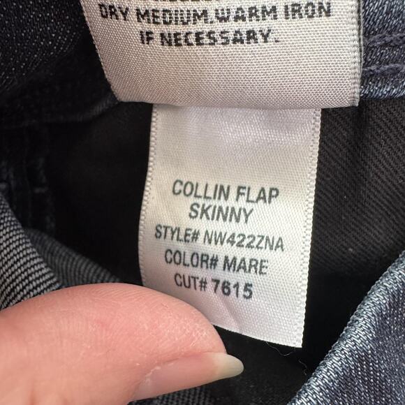 Hudson Jeans Womens 28 Dark Wash Blue Collin Flap Skinny Flap Stretch Denim - Picture 6 of 10